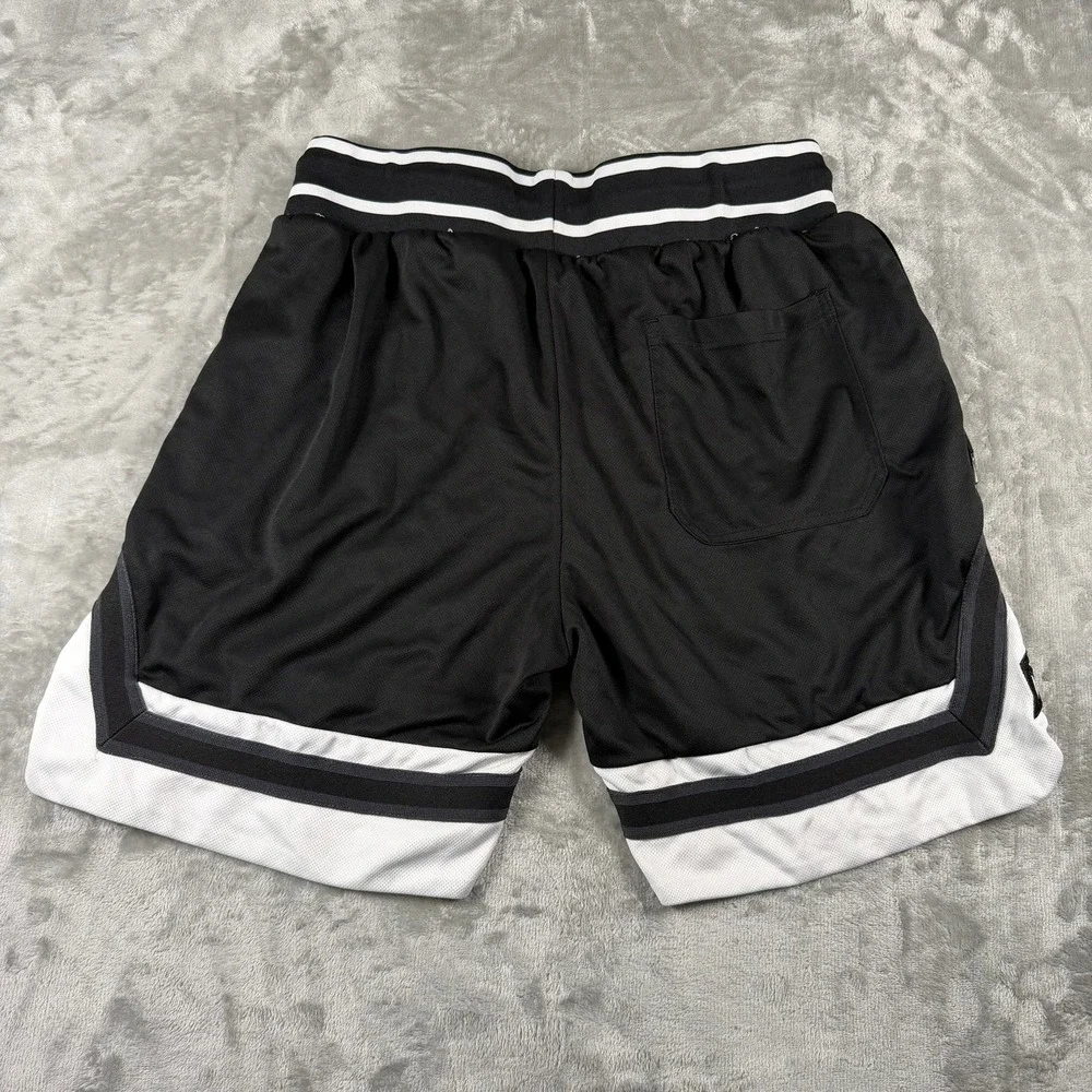 Rawgear Mens Mesh Basketball Shorts Black White Striped Gym Athletic XL